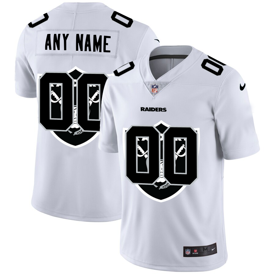 Wholesale Las Vegas Raiders Custom White Men Nike Team Logo Dual Overlap Limited NFL Jersey->customized nfl jersey->Custom Jersey